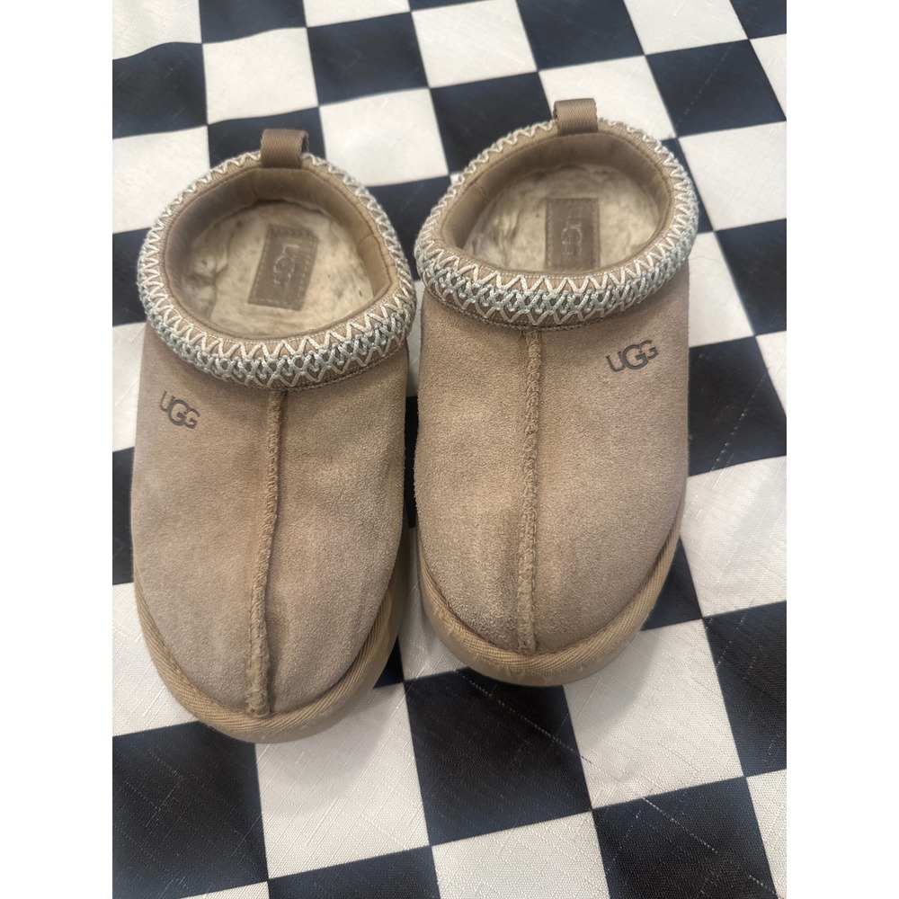 UGG Kids Tasman Suede Slippers Chestnut Tan Slip On Shoes Size 13